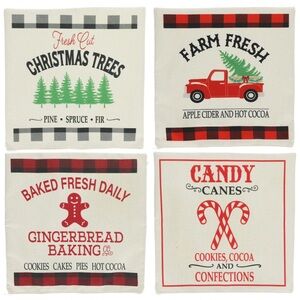 Christmas House Farmhouse Christmas Pillow Covers Set of 4